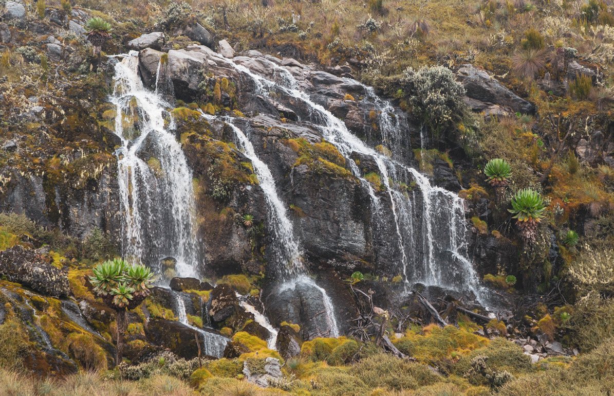 Highland waterfall in Uganda